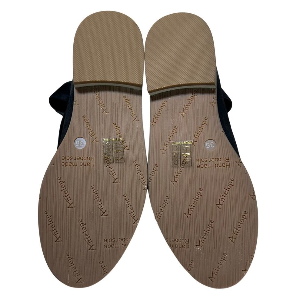 Antelope Suede Back Zip Flats Lalana Black Women's Size 36 (US 5-5.5) New in Box - Picture 6 of 9